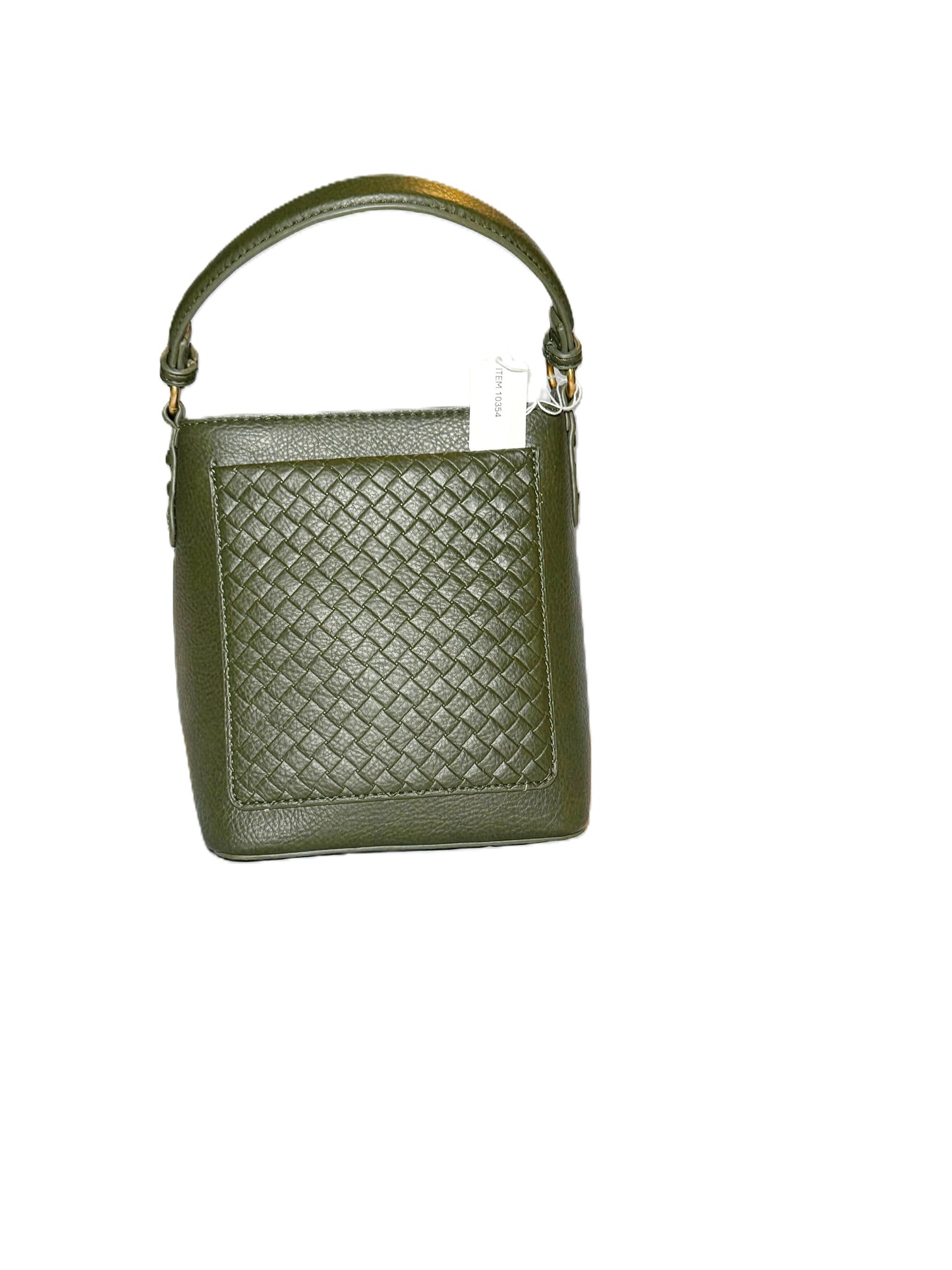 Green Mini Woven Bucket Bag