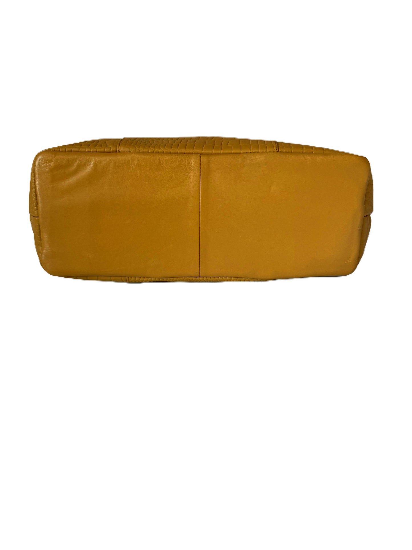 Tan Genuine Leather Croco Embossed Shoulder Bag