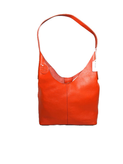 Burnt Orange Leather Hobo Bag
