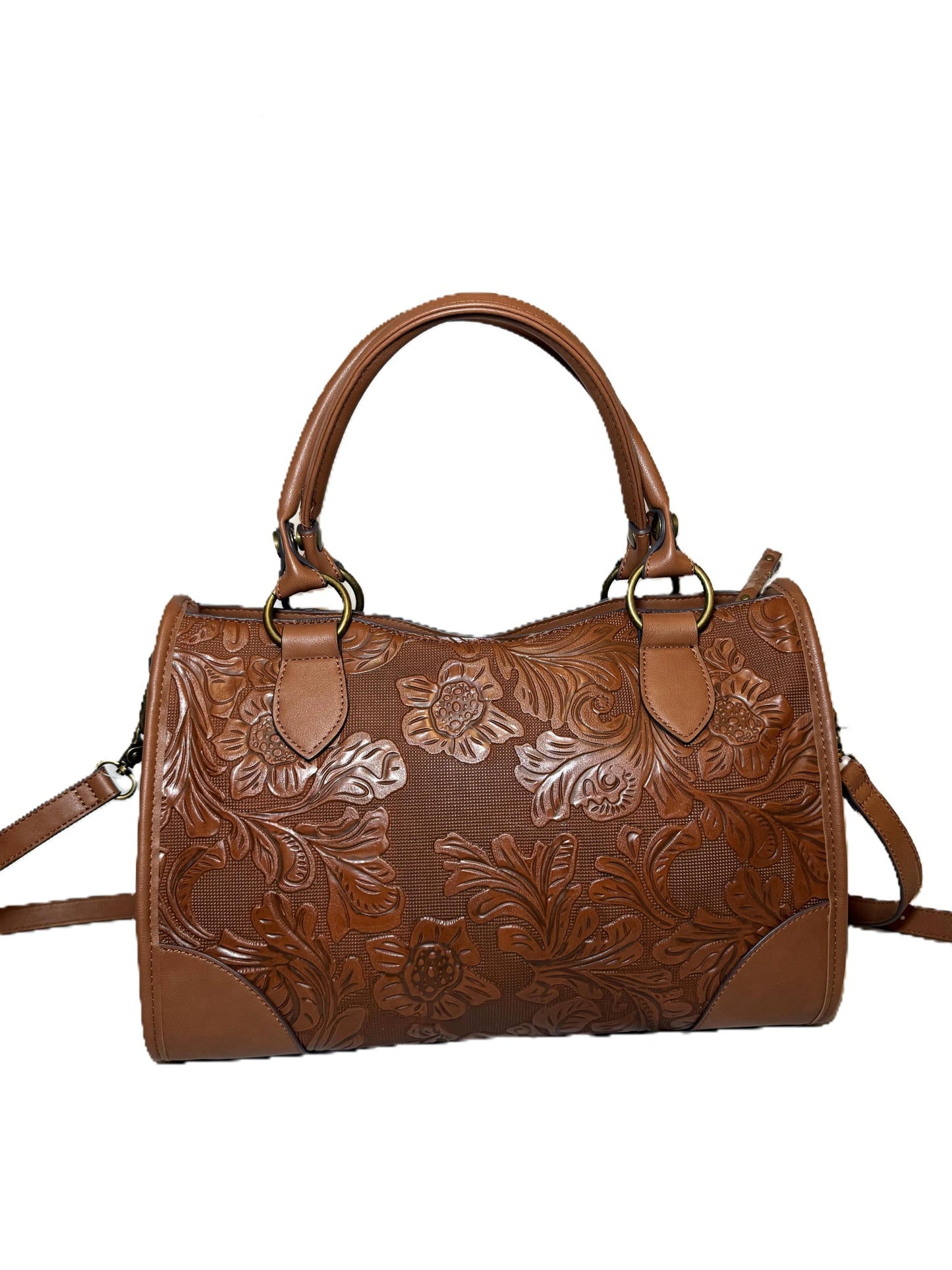 Frye and Co. Brown Embossed Satchel Bag