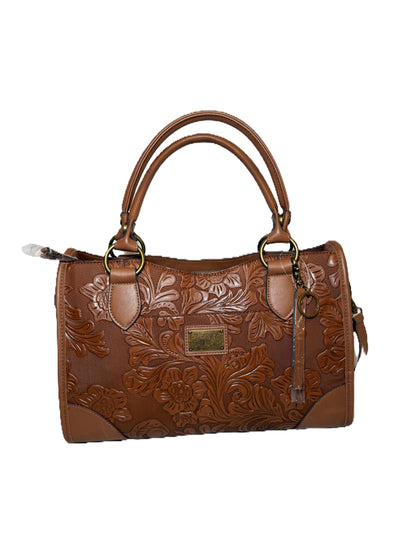 Frye and Co. Brown Embossed Satchel Bag