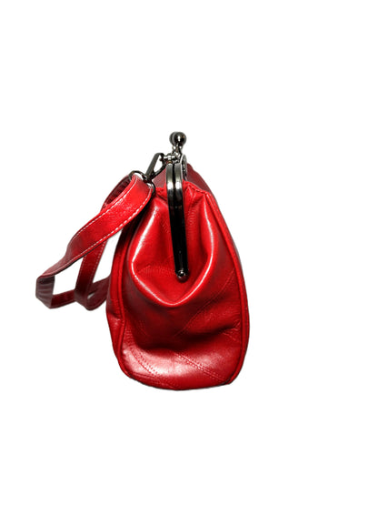 Kiss Lock Top Handle Satchel Purse 
