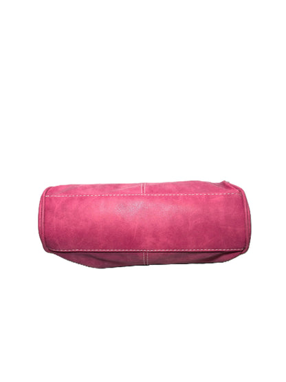 Kiss Lock Top Handle Pink Satchel Purse 