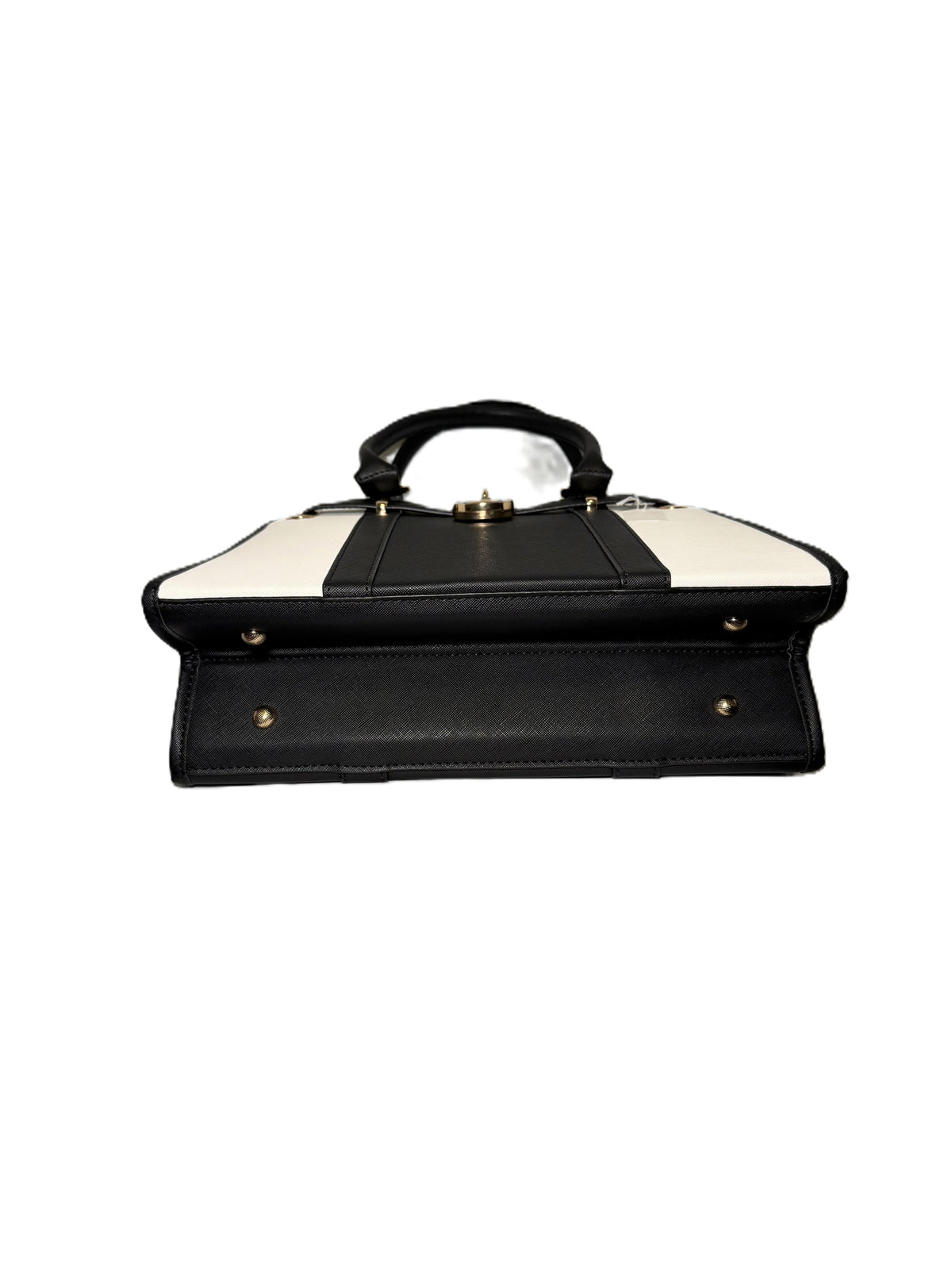 Two Toned Black/White Shoulder Bag/ Top Handle Work Satchel