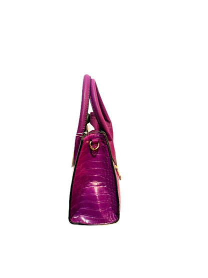  Crocodile Embossed Vegan Leather Crossbody/Tote Bag 