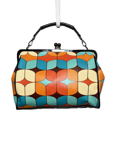 Geometric Kiss Lock Crossbody Bag