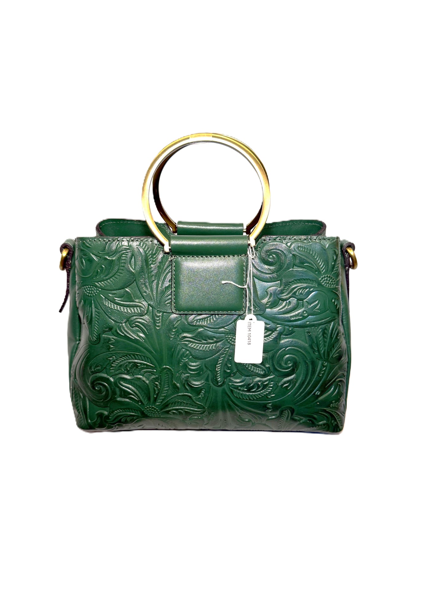 Patricia Nash Satchel With Metal Handles And Crossbody Strap