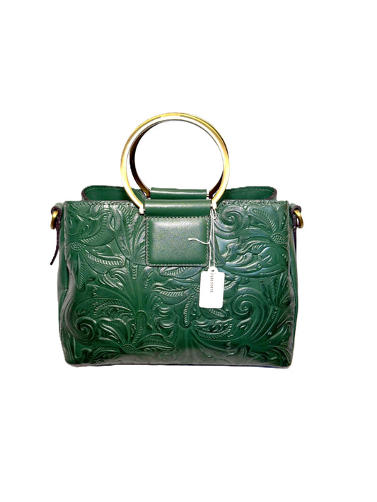 Patricia Nash Satchel With Metal Handles And Crossbody Strap