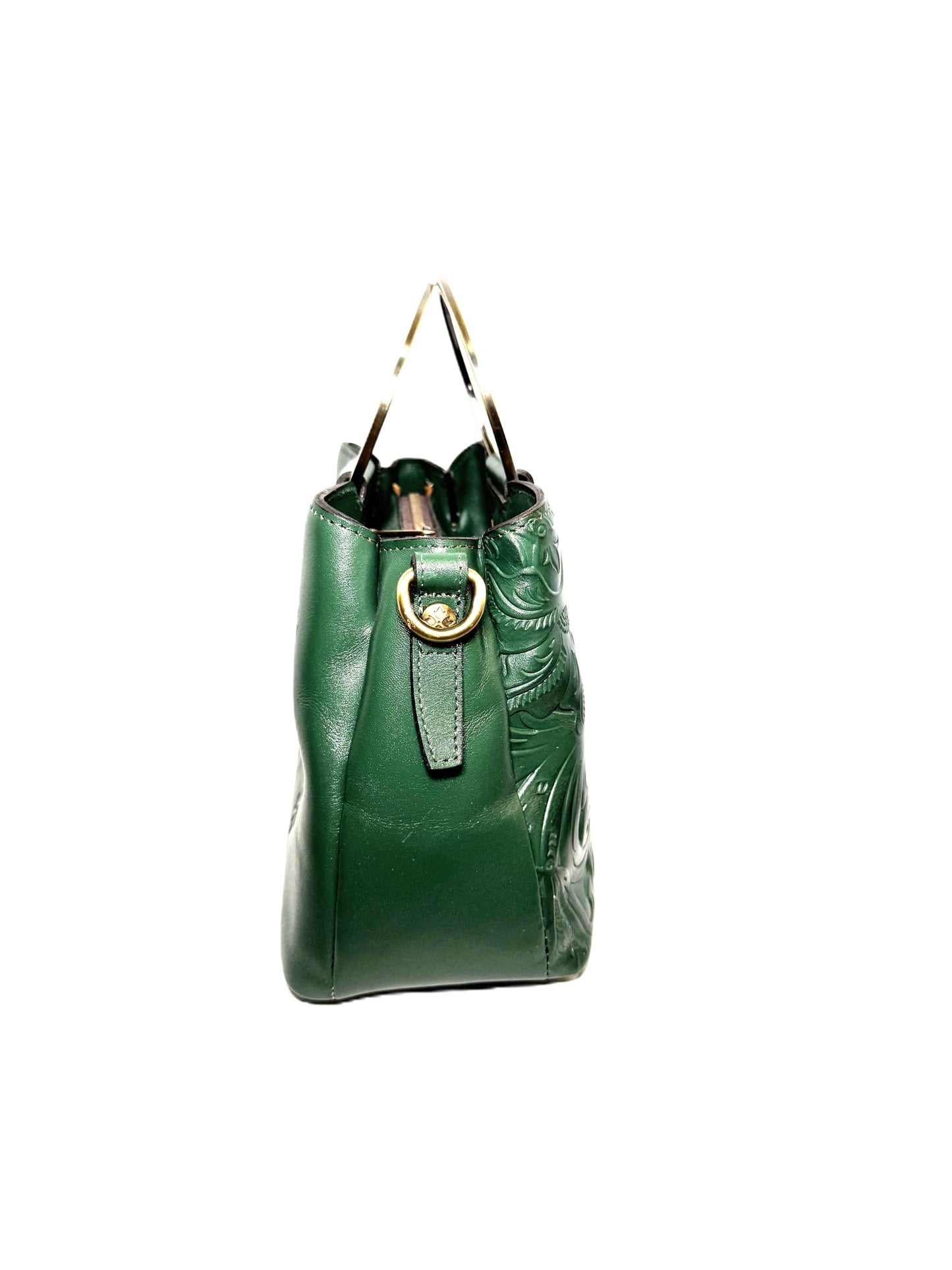 Patricia Nash Satchel With Metal Handles And Crossbody Strap