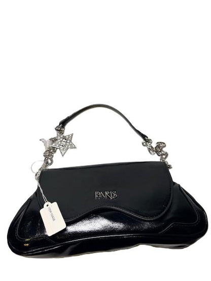 Paris Hilton Black Clutch with Silver Accents
