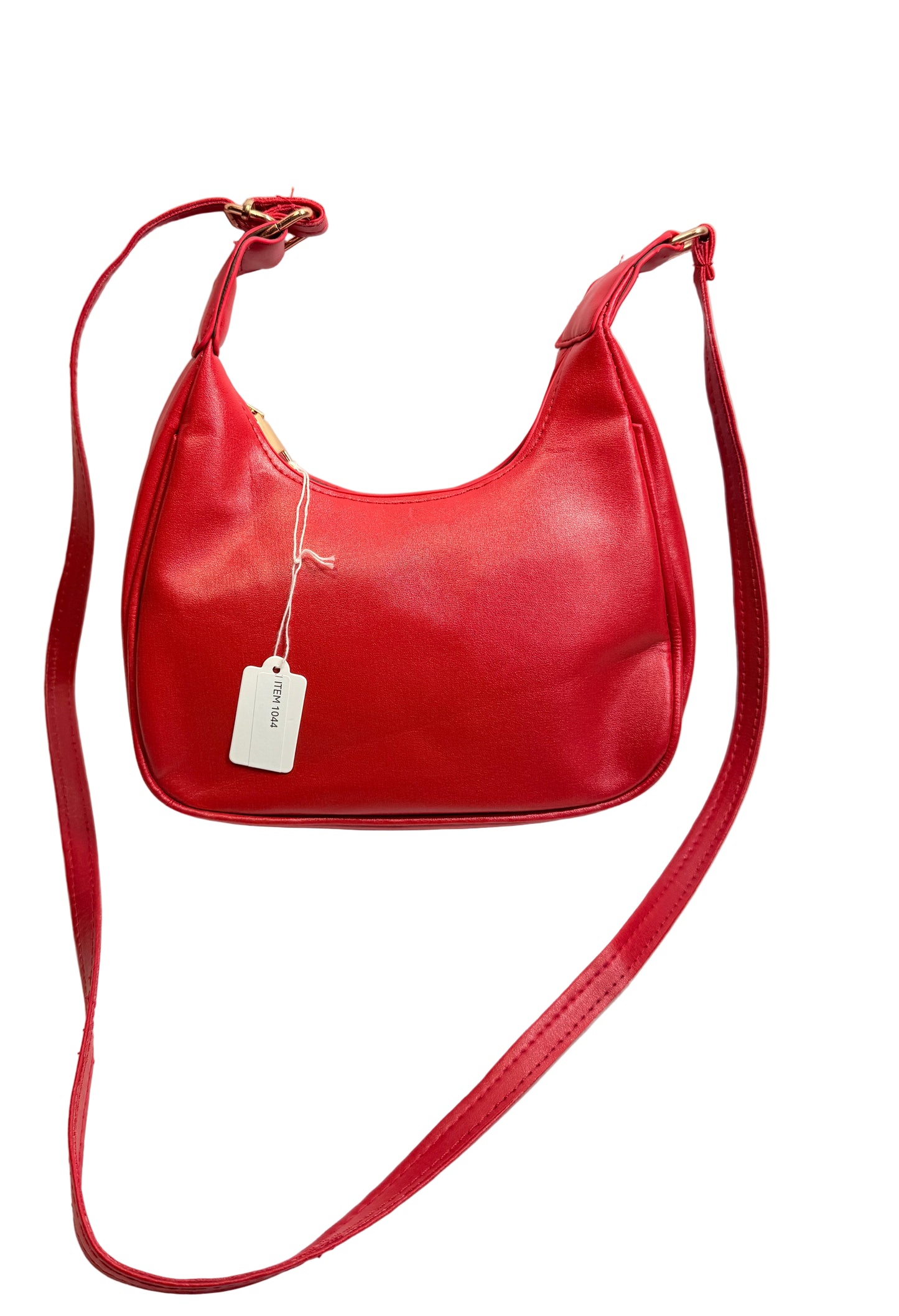Small Red Crossbody Shoulder Bag w/Top Zip Closure.