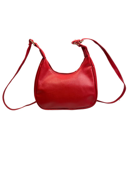 Small Red Crossbody Shoulder Bag w/Top Zip Closure.