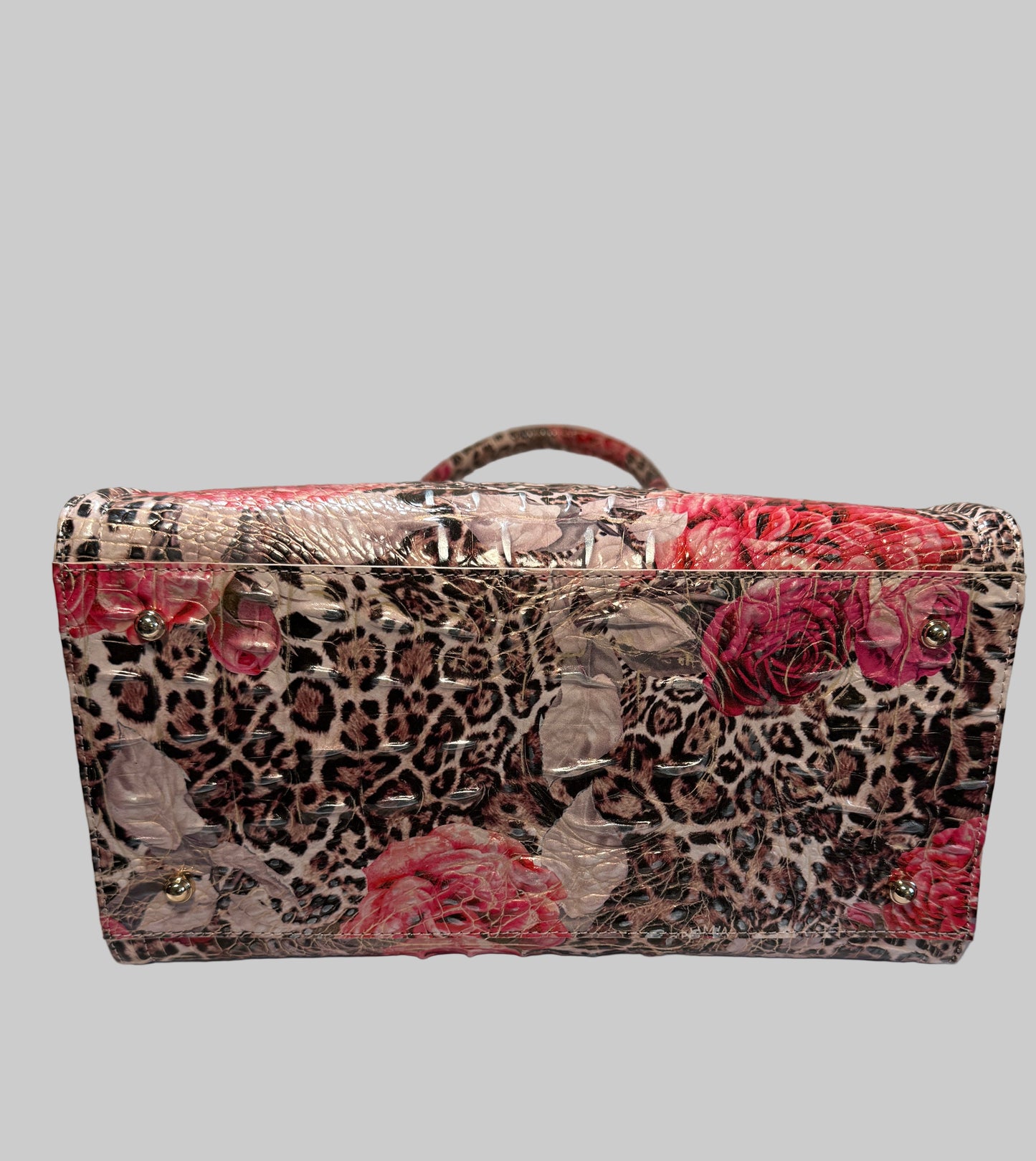 Brahmin  Caroline beautiful leopard print with stunning pink floral design.