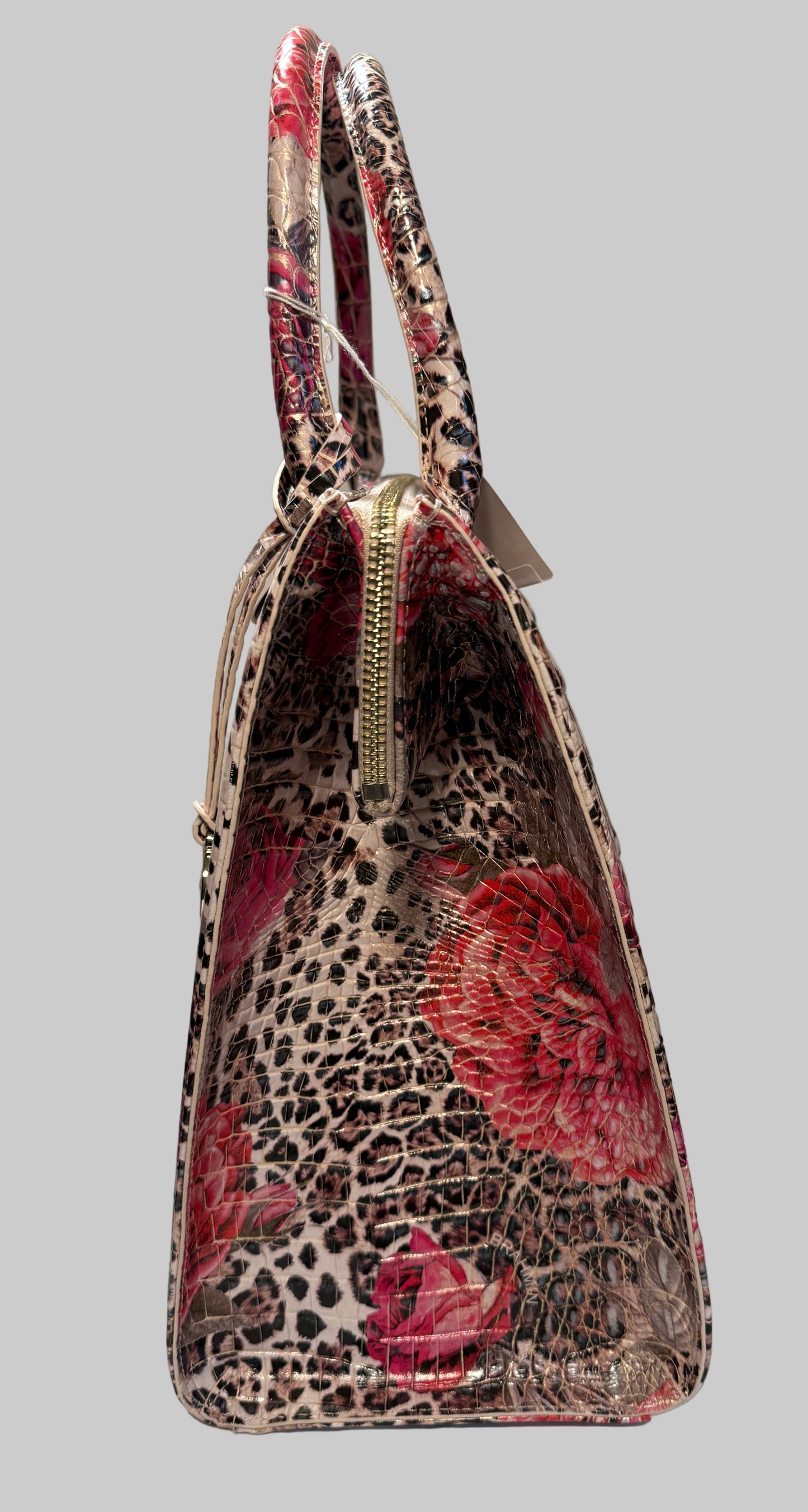 Brahmin  Caroline beautiful leopard print with stunning pink floral design.