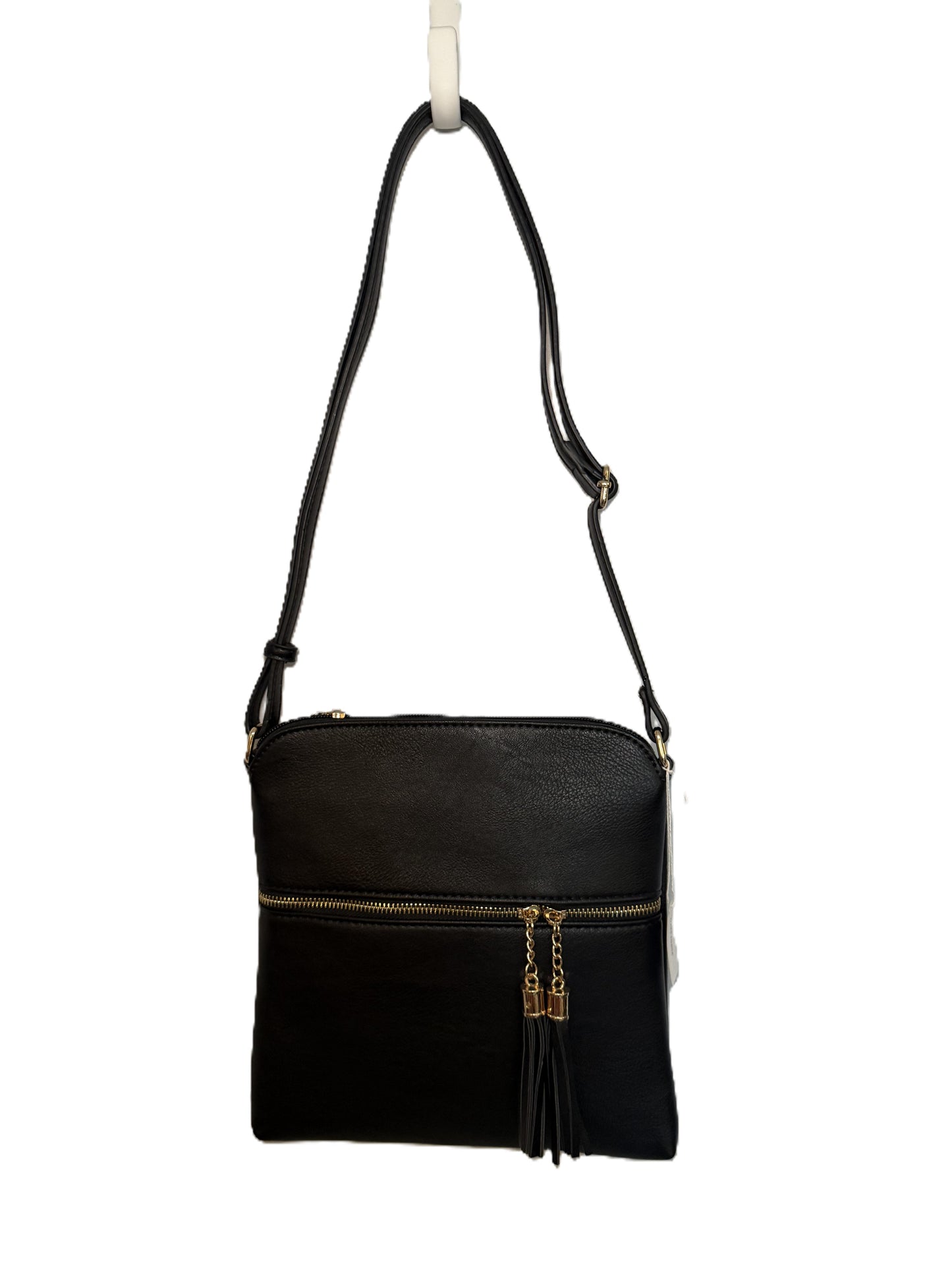 Black Crossbody Purse W/Tassel