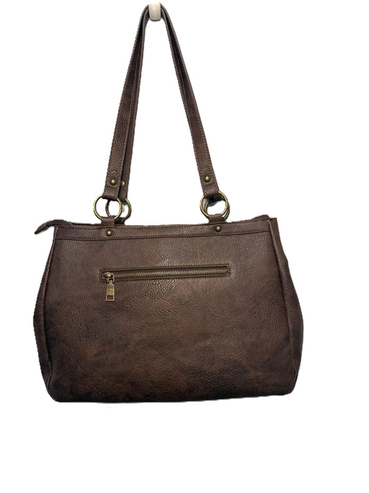 Brown & White Aztec-Print Shoulder Bag