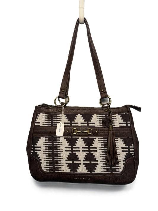 Brown & White Aztec-Print Shoulder Bag
