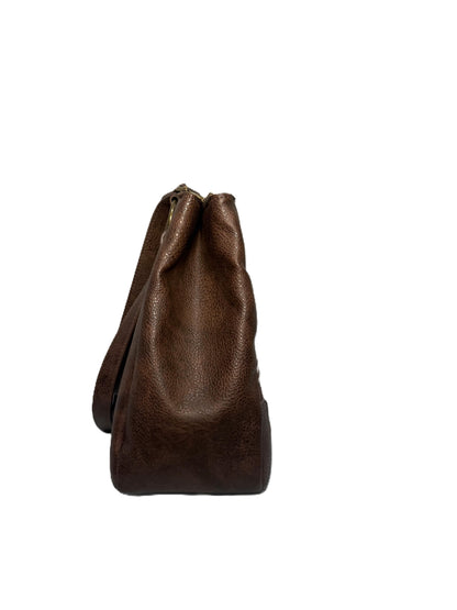 Brown & White Aztec-Print Shoulder Bag