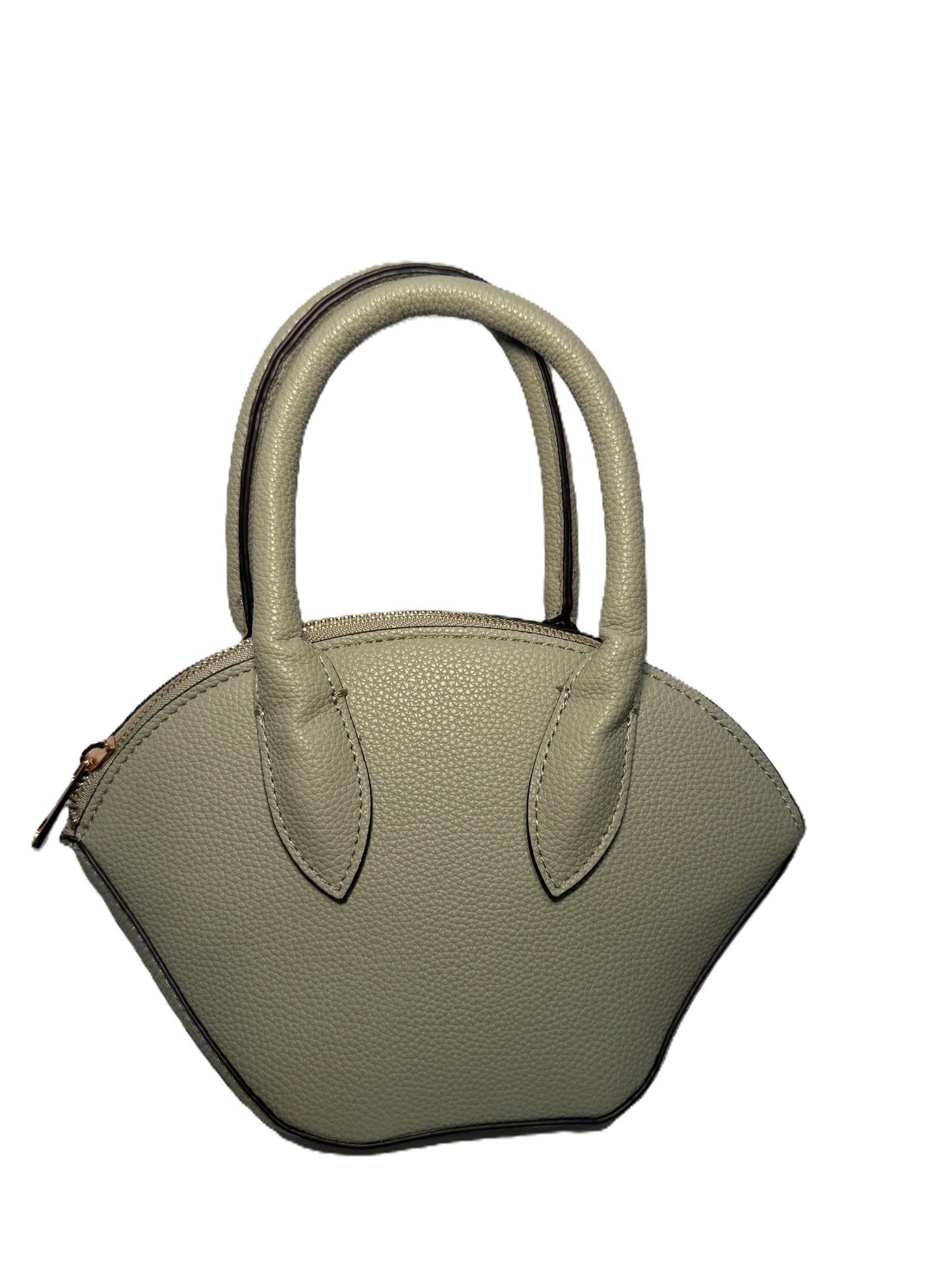 Green Faux Leather Fan Shape Mini Bag