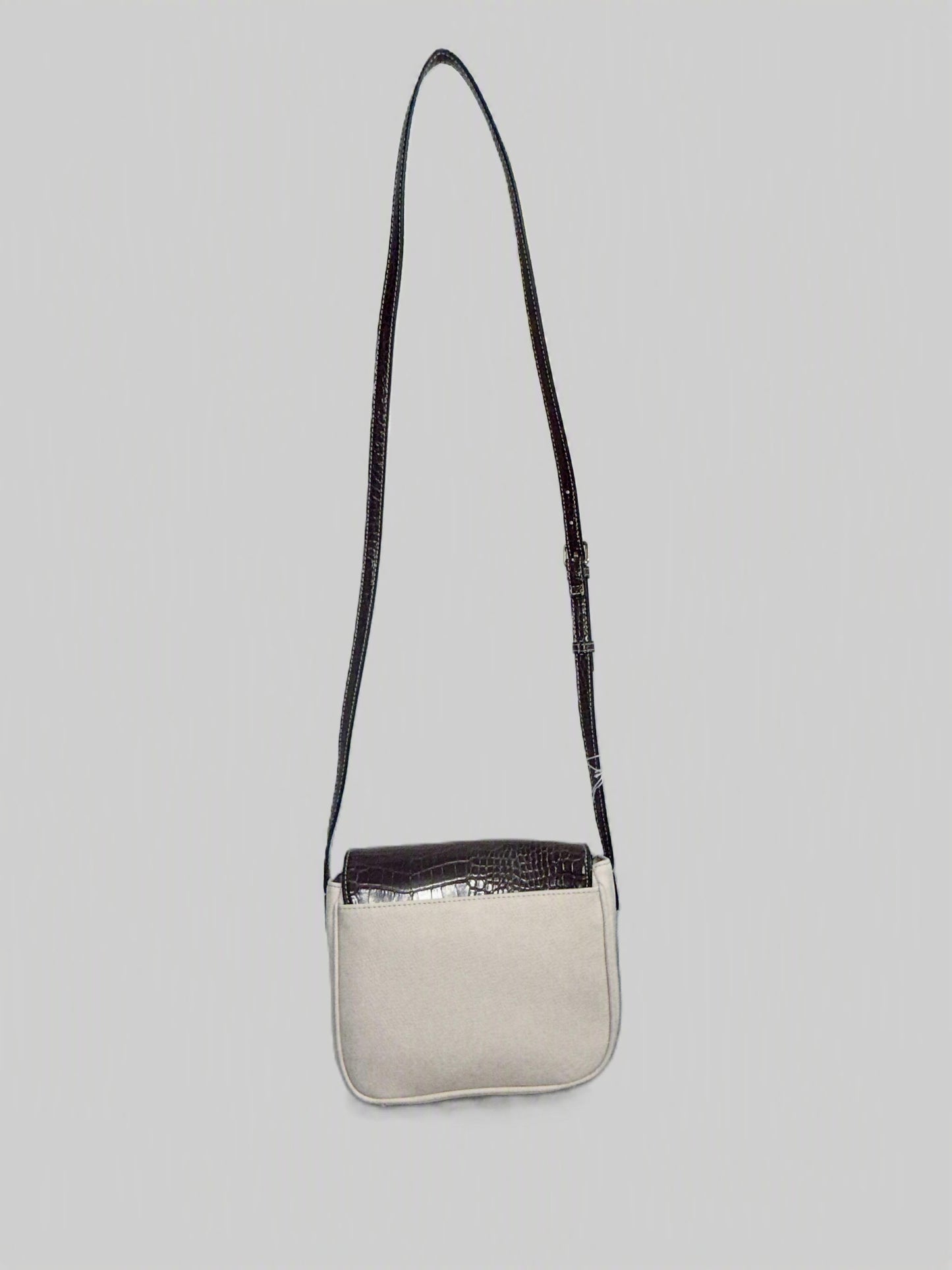 Beige and brown embossed Crossbody Handbag
