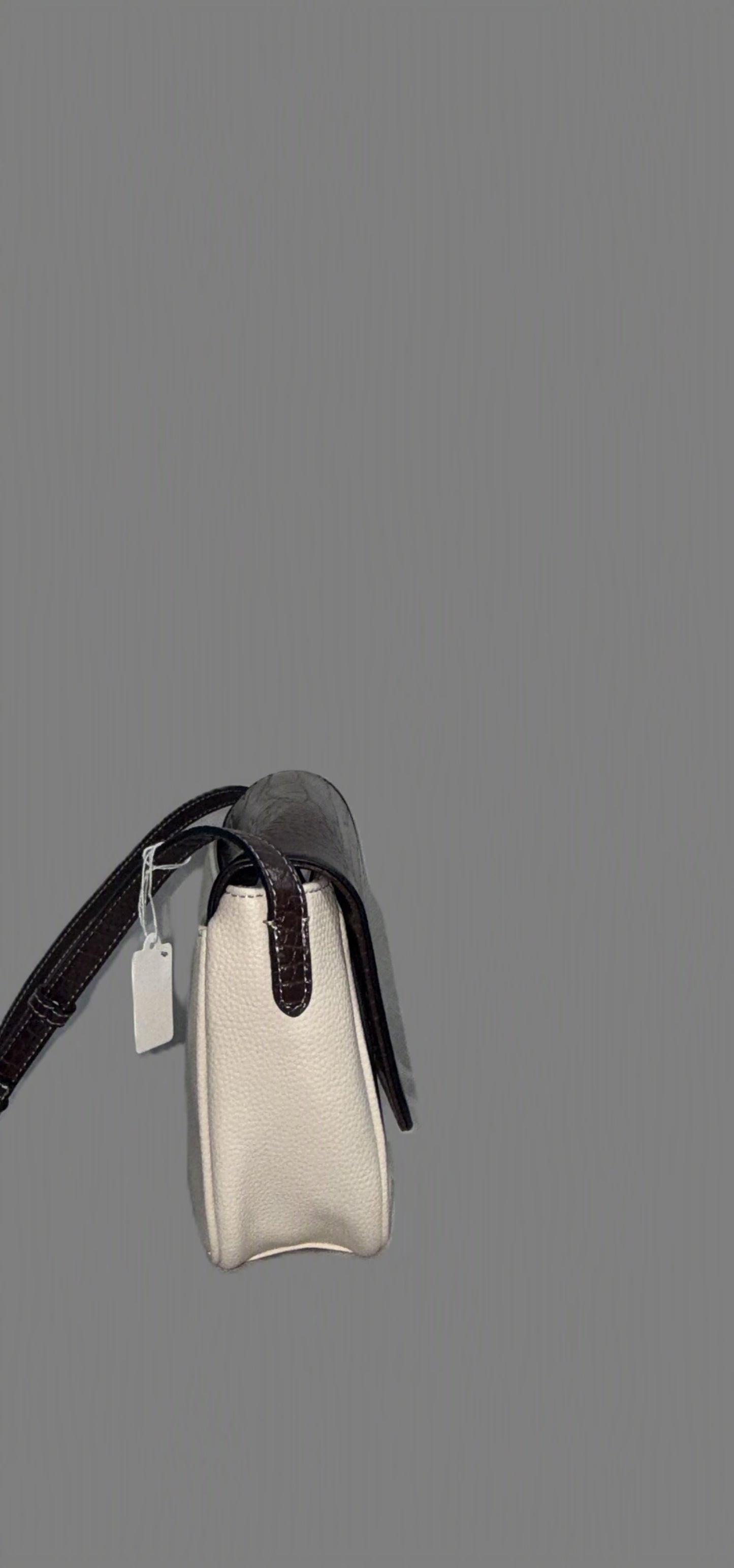 Beige and brown embossed Crossbody Handbag