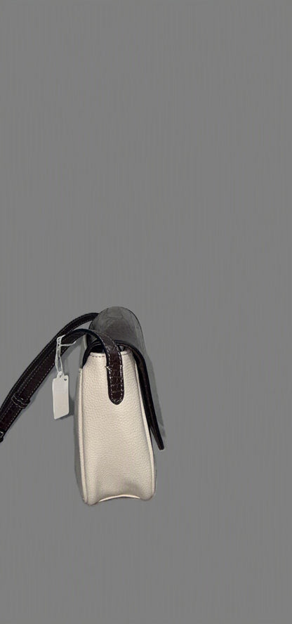 Beige and brown embossed Crossbody Handbag