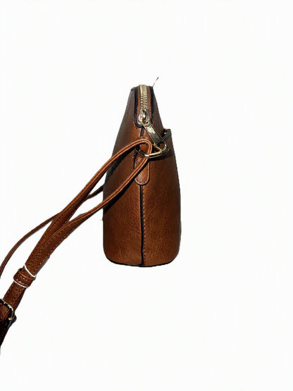 Small Brown Crossbody Bag w/adj strap.