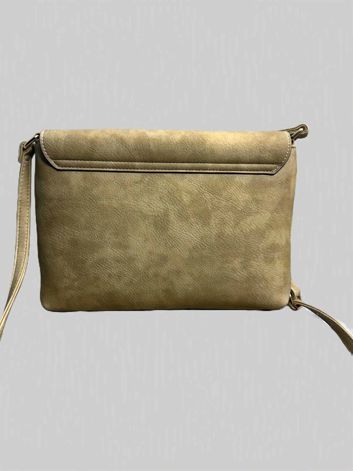 Faux Leather Metal Tab Crossbody