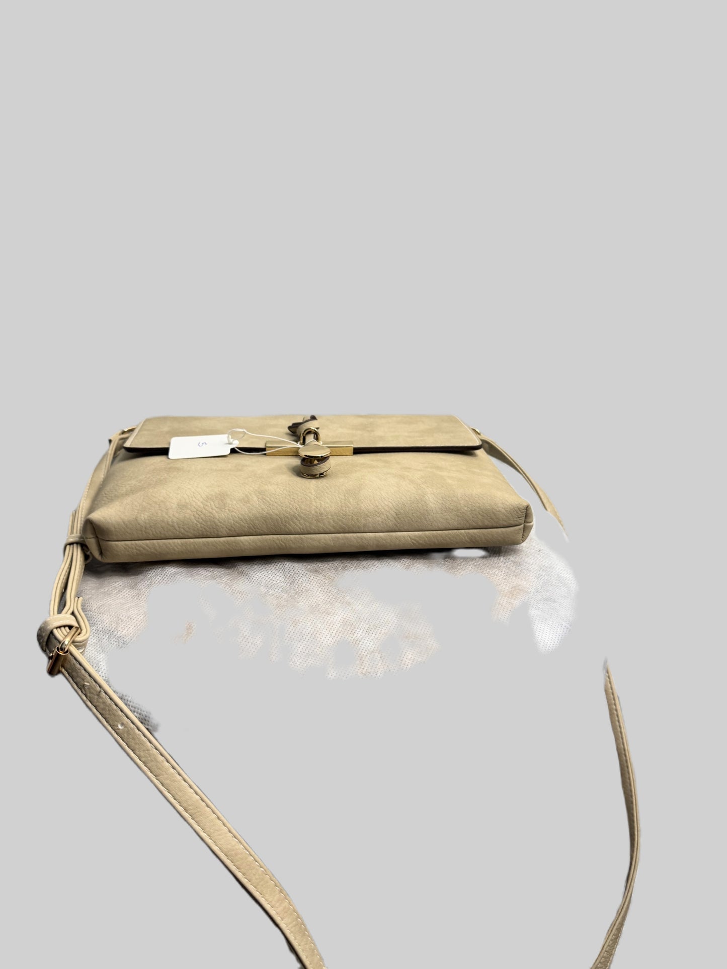 Faux Leather Metal Tab Crossbody