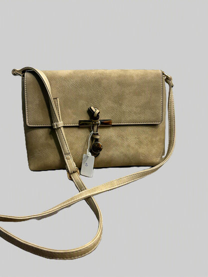 Faux Leather Metal Tab Crossbody