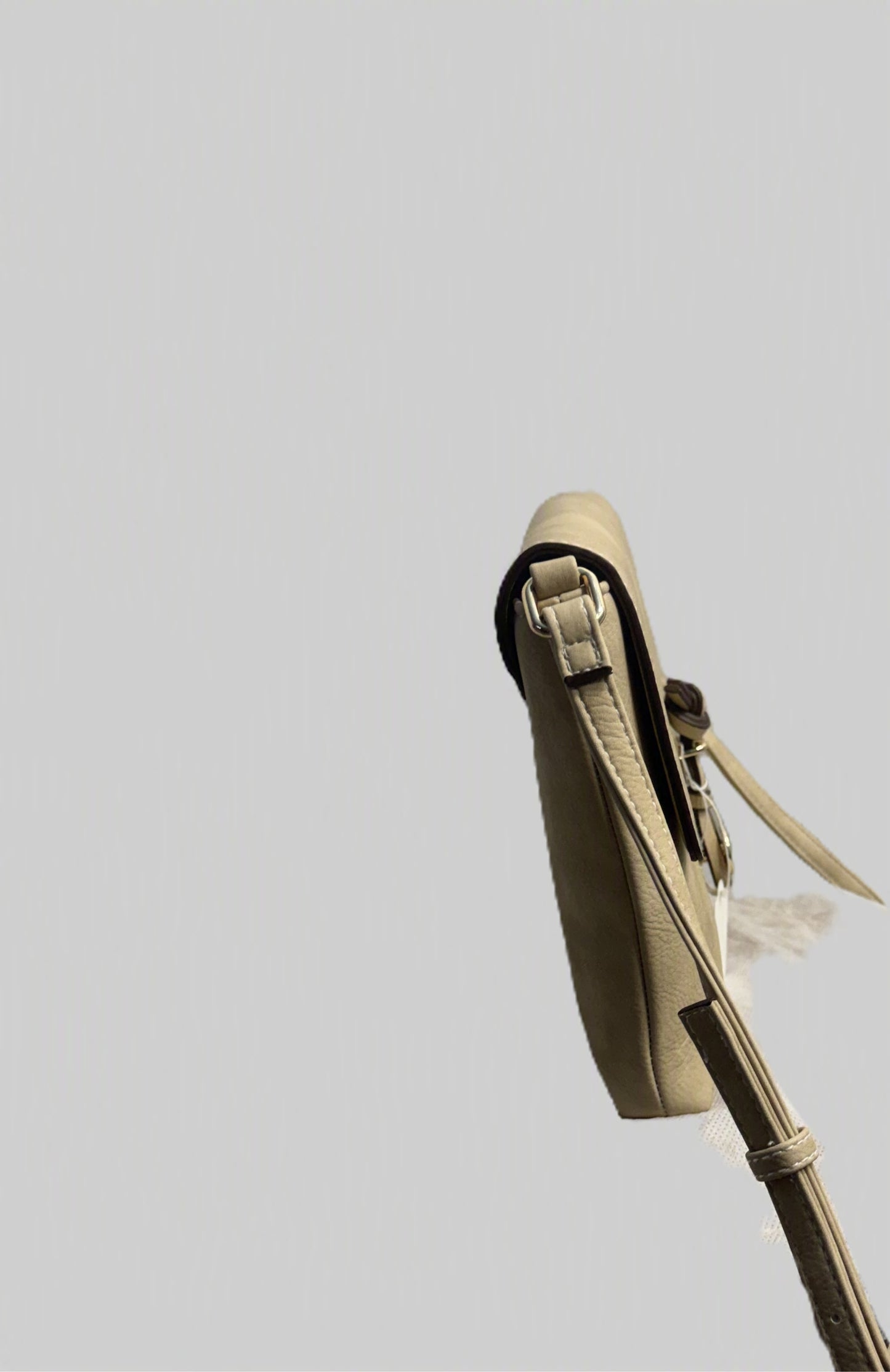 Faux Leather Metal Tab Crossbody
