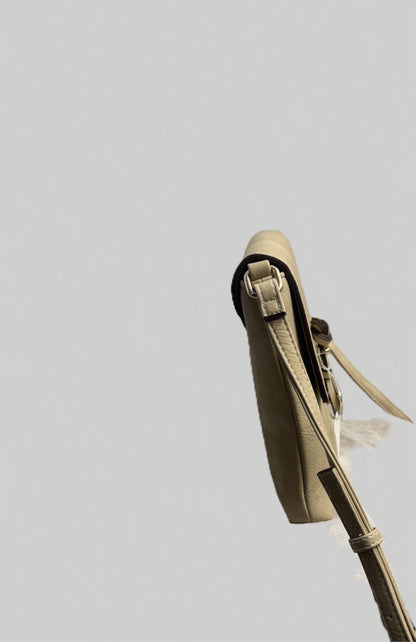 Faux Leather Metal Tab Crossbody