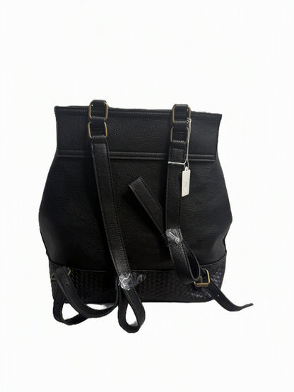 Darcy Marks London Black Leather Embossed Backpack