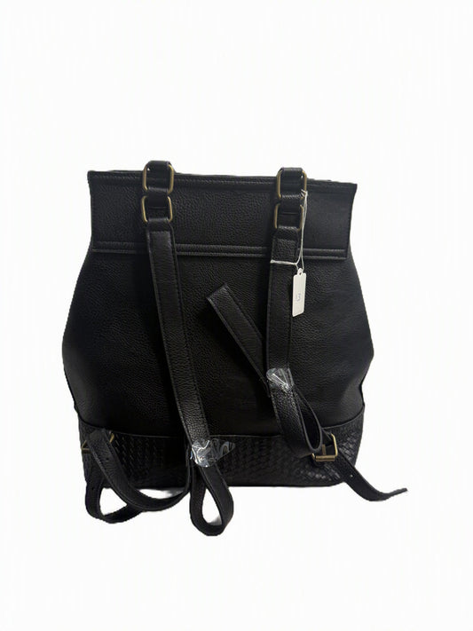 Darcy Marks London Black Leather Embossed Backpack