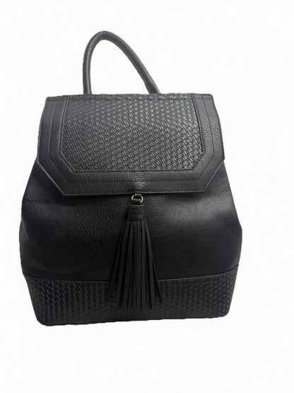 Darcy Marks London Black Leather Embossed Backpack