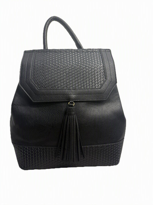 Darcy Marks London Black Leather Embossed Backpack
