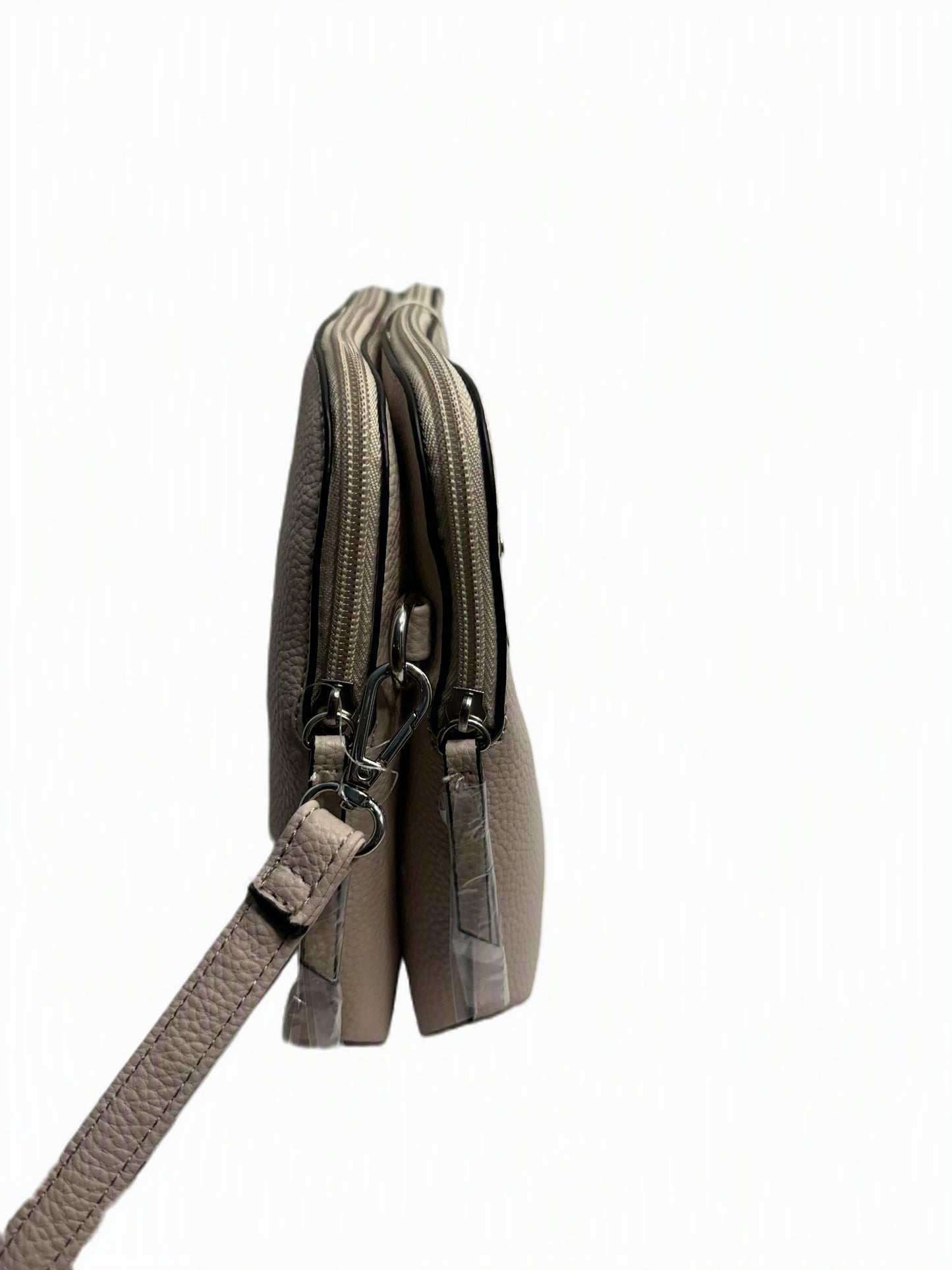 Mathew + Julian Faux Leather Tan Pebbled Crossbody Bag