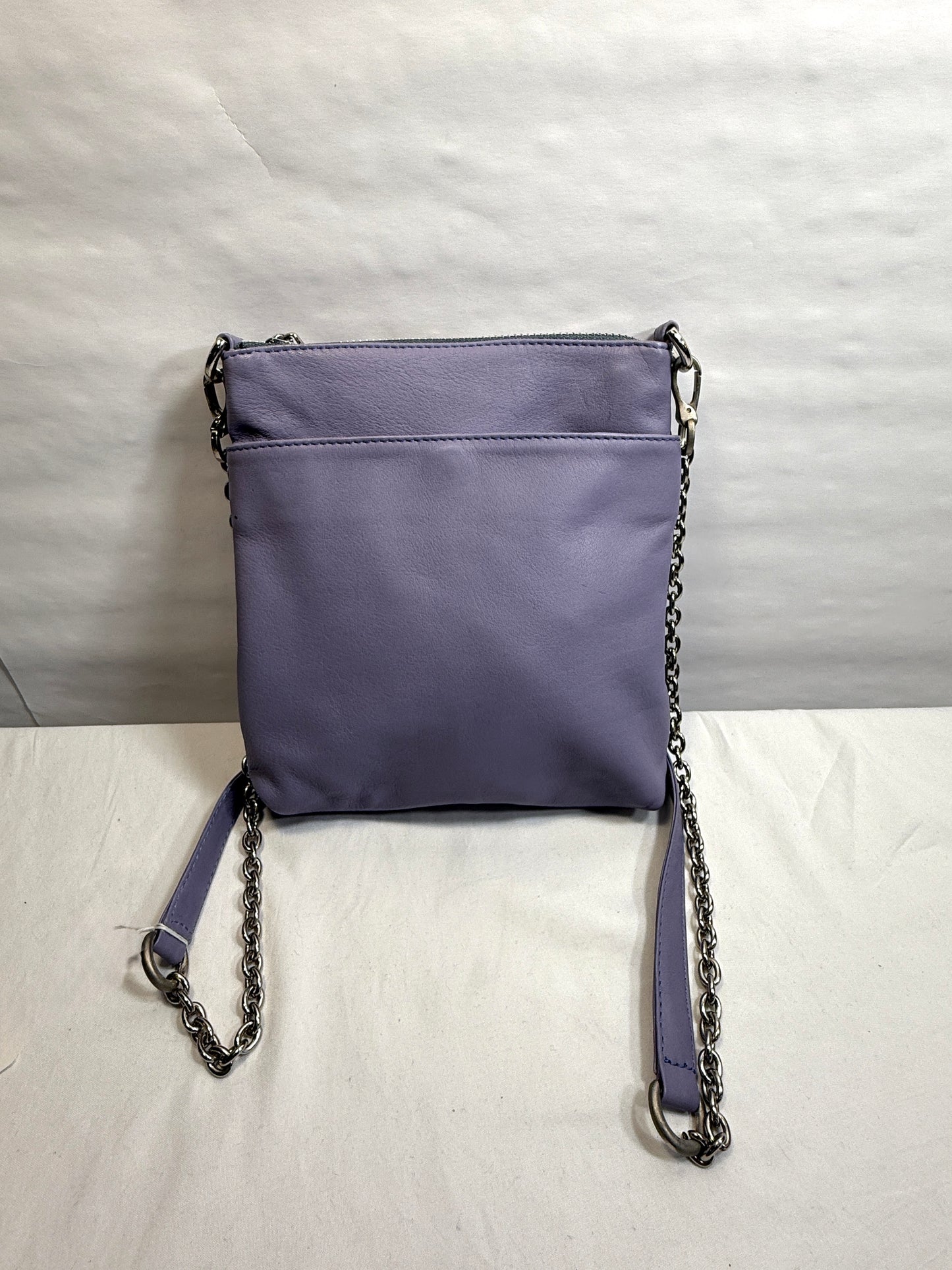 Lavender Crossbody Shoulder Bag w/silver chainlink strap for Work or Play.