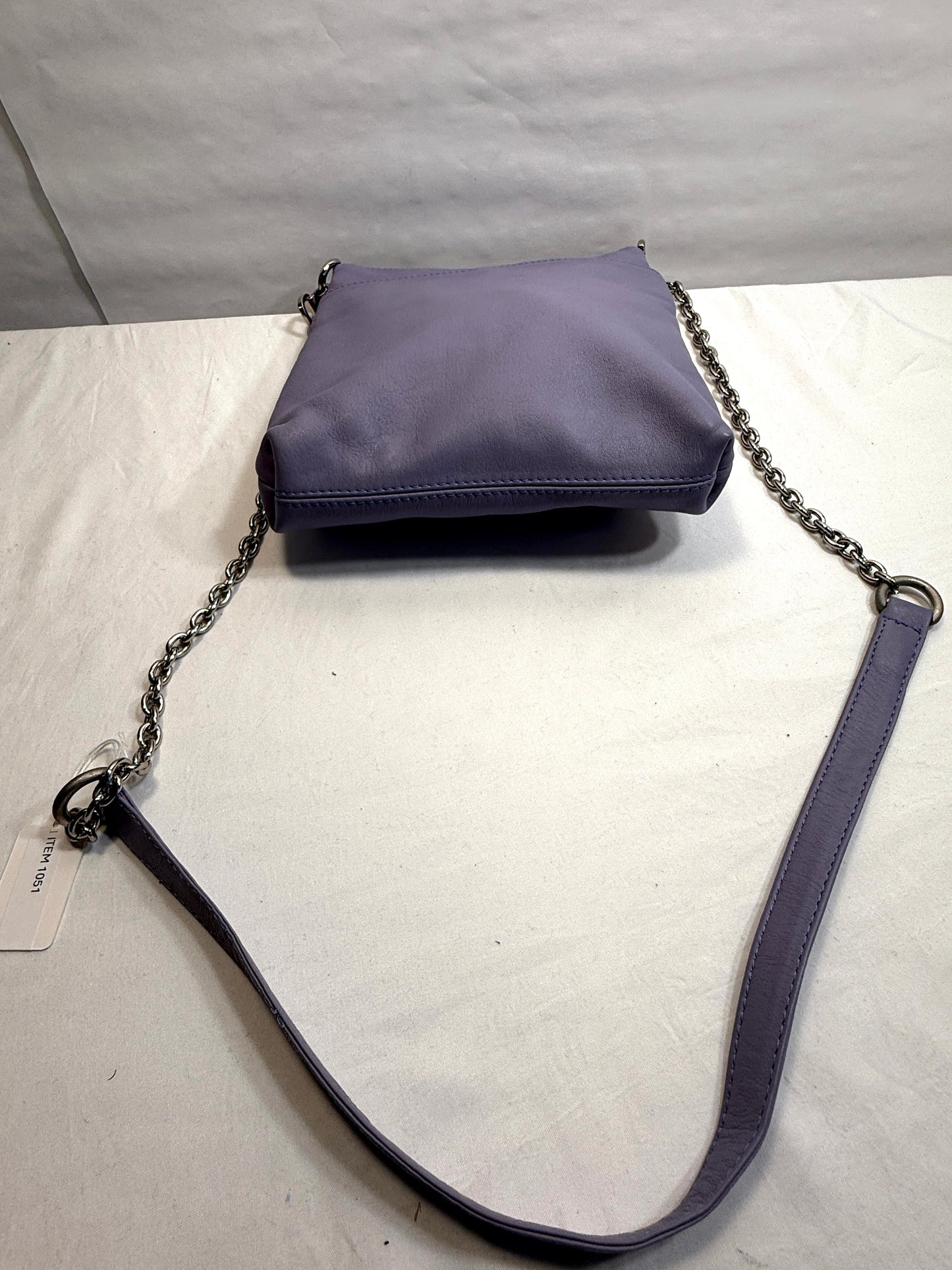 Lavender Crossbody Shoulder Bag w/silver chainlink strap for Work or Play.