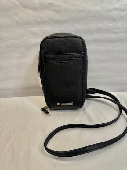 Zip Around Phone Crossbody bag w/ Adjustable Strap and Silver Hardware.