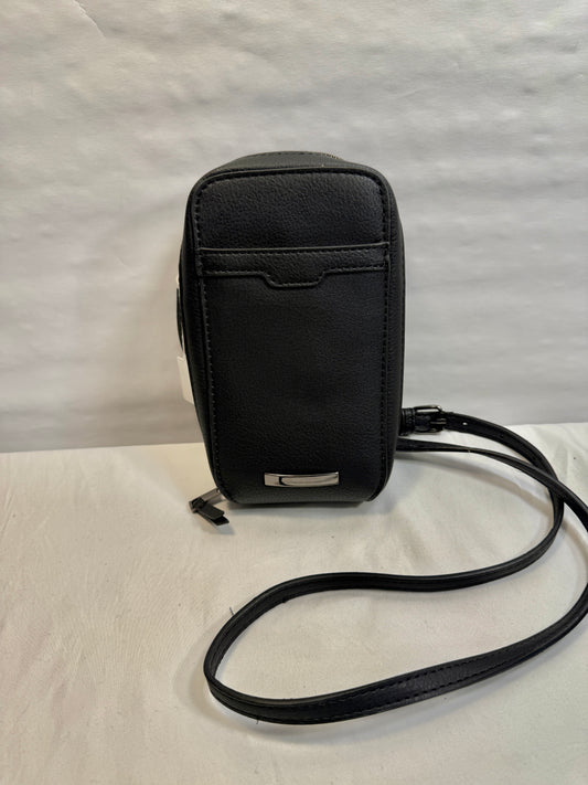 Zip Around Phone Crossbody bag w/ Adjustable Strap and Silver Hardware.