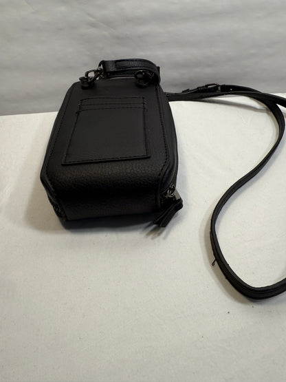 Zip Around Phone Crossbody bag w/ Adjustable Strap and Silver Hardware.