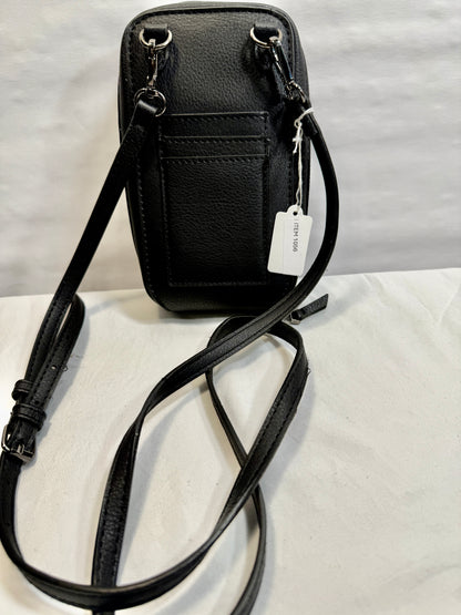 Zip Around Phone Crossbody bag w/ Adjustable Strap and Silver Hardware.