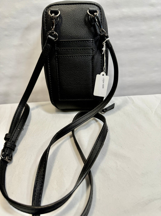 Zip Around Phone Crossbody bag w/ Adjustable Strap and Silver Hardware.