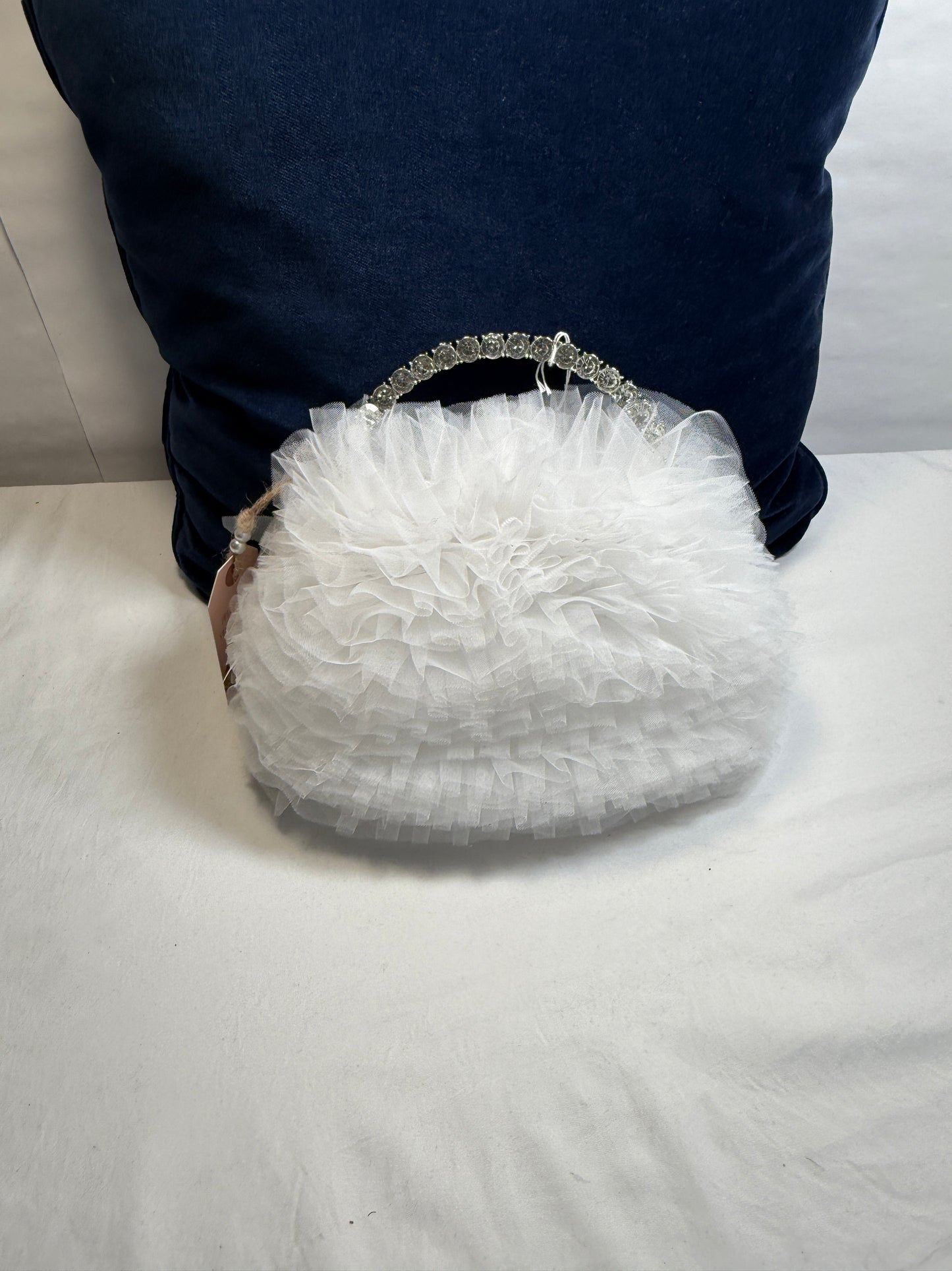 Jewel by Badgley Mischka Delilah Chiffon Ruffle Pouch Clutch Bridal