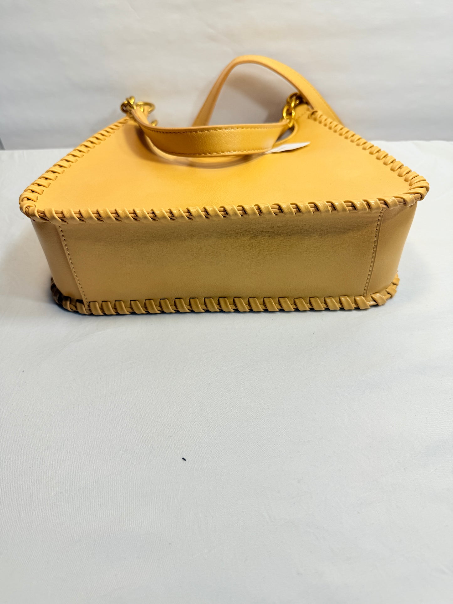 Whipstitch Trim Faux Leather Tote/Shoulder Bag