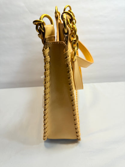 Whipstitch Trim Faux Leather Tote/Shoulder Bag