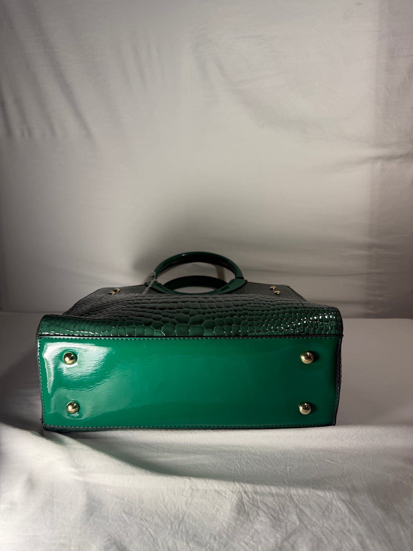 Designer Crocodile Woman Leather Handbag Ladies Green Party Tote 