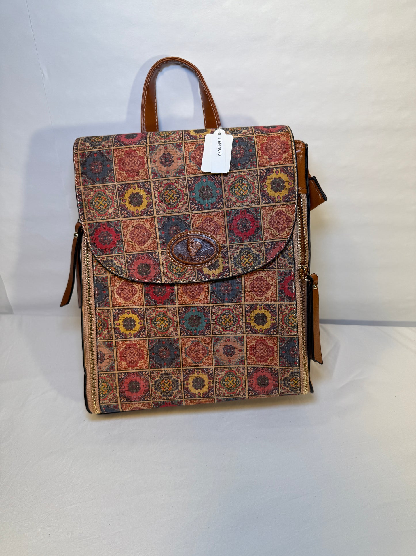 Nawal's Ladies Celtic Knot Cork Backpack Bag Women Strap Buckle Tote Handbag