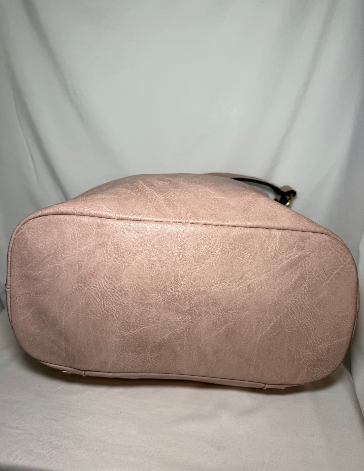 Baby Pink Faux Leather Hobo Shoulder Bag